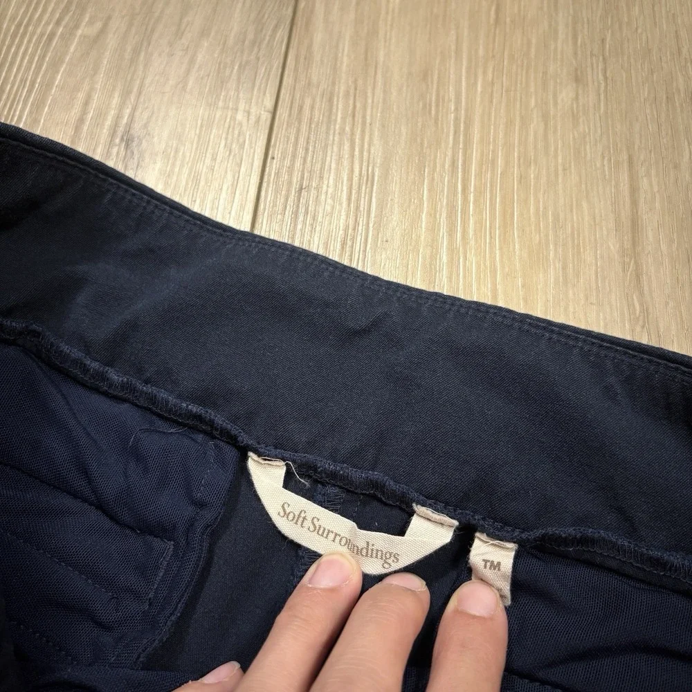 Soft Surroundings Pants TM Navy Blue Pull On Stretch Comfort Lounge Straight Leg - Picture 8 of 9